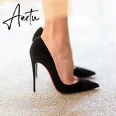 Aiertu Sexy Women Pumps Spring/Autumn High heels Pointed Toe black Wedding Shoes Sexy High Heel shoes for Women Pumps Aiertu