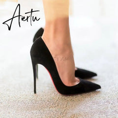 Aiertu Sexy Women Pumps Spring/Autumn High heels Pointed Toe black Wedding Shoes Sexy High Heel shoes for Women Pumps Aiertu