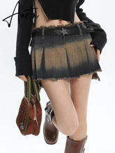 Aiertu Sexy Y2k Skirt Women Denim Distressed Irregular Pleated Mini Skirts Korean Fashion Streetwear Hot Girl Vintage Outfits Aiertu