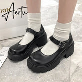 Aiertu Shoes Lolita Shoes Women Japanese Style Mary Jane Shoes Women Vintage Girls High Heel Platform Shoes College Student Size 40 Aiertu