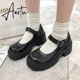Aiertu Shoes Lolita Shoes Women Japanese Style Mary Jane Shoes Women Vintage Girls High Heel Platform Shoes College Student Size 40 Aiertu