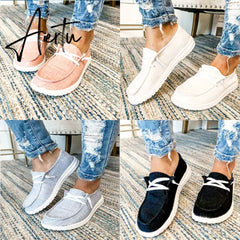 Aiertu Shoes Women Comfortable Flat Slip On Mujer Zapatillas Summer Vulcanize Canvas Sneakers Mocassin Female Aiertu