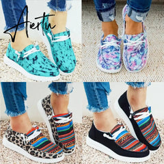 Aiertu Shoes Women Comfortable Flat Slip On Mujer Zapatillas Summer Vulcanize Canvas Sneakers Mocassin Female Aiertu