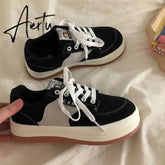 Aiertu Sneakers Women's Sports Shoes Kawaii Lolita Platform Boots Fashion Trend New Round Head Vulcanize Casual Flats Aiertu