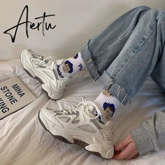 Aiertu Sneakers Women's Sports Shoes Platform Reflective Running Footwear Spring Summer Breathable Casual Tennis Basketball Flats Aiertu
