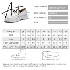Aiertu Spring Shoes Female British Style New Thick-soled College Style Casual Loafers Genuine Leather Fashion Shoes Girls Aiertu