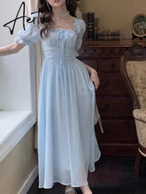 Aiertu Summer Elegant Women Sweet Party Midi Holiday Dresses Casual Female Lace Up Robe Aiertu