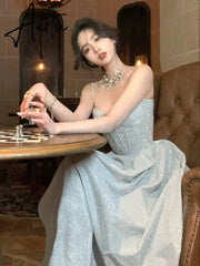Aiertu Summer New Elegant Spaghetti Strap Velvet Vintage Dress Women Sexy Prom Evening Party Fashion Clothing Aiertu
