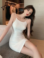 Aiertu Summer Sexy Party Dress Backless Pearls Spaghetti Strap Camisole Bodycon Club Dress Aiertu