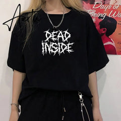 Aiertu Like Your Mind Letter Printed New Arrival Black Female Tee T-Shirt Casual Funny Dark Harajuku Tee Aiertu