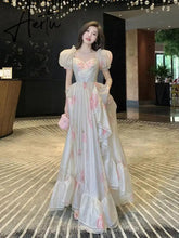 Aiertu Vintage French Elegant Floral Ruffles Party Dresses Women Fashion Puff Sleeve Birthday A Line Princess Long Dress Sweet Vestidos Aiertu