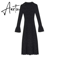 Aiertu White Elegant Lace Y2k Mini Dress Short Party Casual Long Sleeve Dress Outfits Slim One Piece Dress Korean Fashion Autumn Aiertu