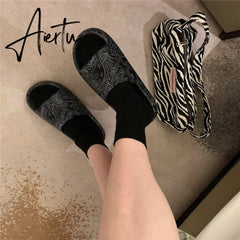Aiertu Woman Fashion Streetwear Slippers Solid Color Simple Slippers Anti-Slip Bathroom Slippers For Women Girls Minimalist Sandals Aiertu