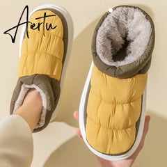 Aiertu Woman Winter Warm Boots Down Cloth Cotton Shoes for Ladies Outdoor Waterproof Platform Non-slip Fluffy Women's Ankle Boot Aiertu