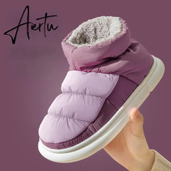 Aiertu Woman Winter Warm Boots Down Cloth Cotton Shoes for Ladies Outdoor Waterproof Platform Non-slip Fluffy Women's Ankle Boot Aiertu