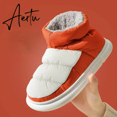 Aiertu Woman Winter Warm Boots Down Cloth Cotton Shoes for Ladies Outdoor Waterproof Platform Non-slip Fluffy Women's Ankle Boot Aiertu