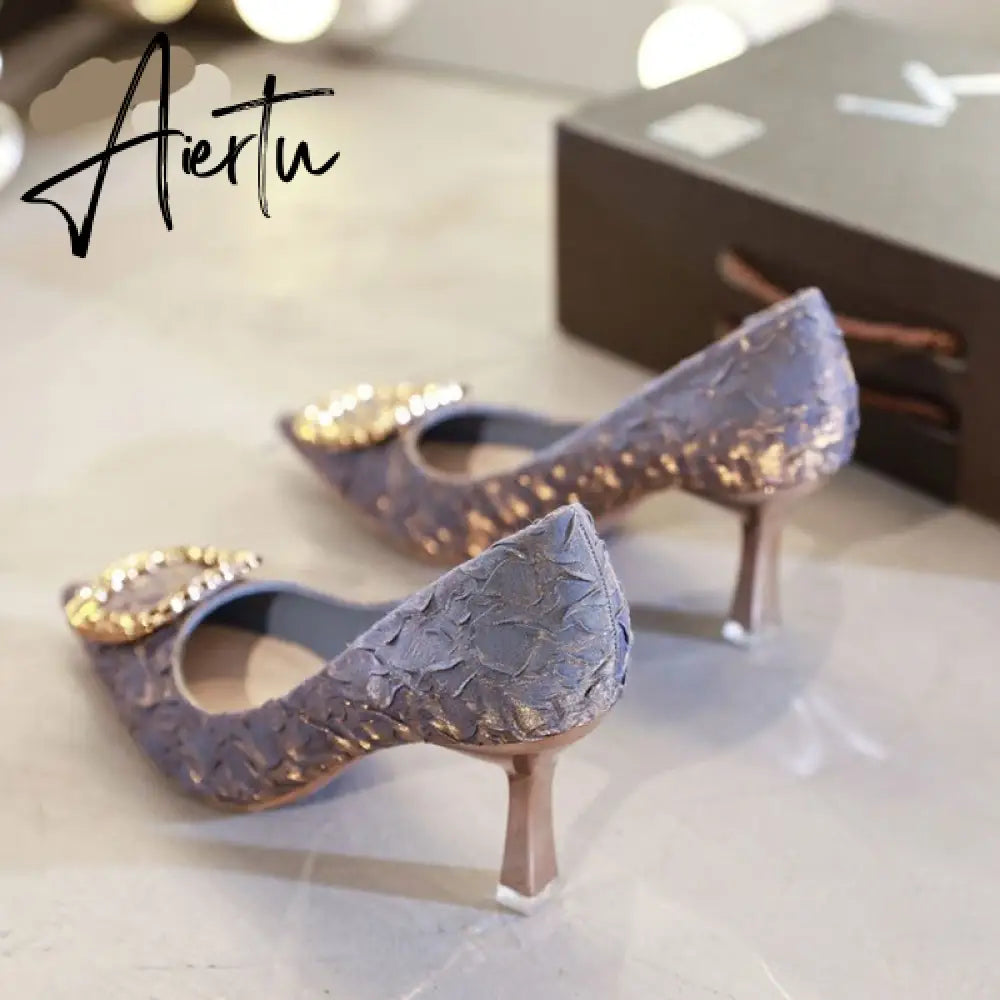 Aiertu Women Elegant Party Wedding Pumps Pointed High Heels Stiletto All-match shoes for woman Sexy Girl lady Single Shoes Aiertu