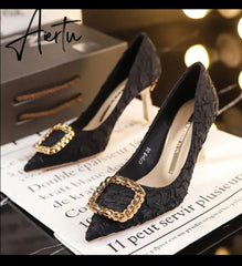 Aiertu Women Elegant Party Wedding Pumps Pointed High Heels Stiletto All-match shoes for woman Sexy Girl lady Single Shoes Aiertu