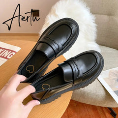 Aiertu Women Flat Loafers Shoes Japanese Style Vintage Shoes Metal Decoration Platform Mary Jane Shoes sapatos femininos Lolita Shoes Aiertu
