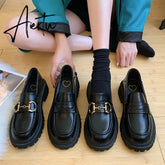 Aiertu Women Flat Loafers Shoes Japanese Style Vintage Shoes Metal Decoration Platform Mary Jane Shoes sapatos femininos Lolita Shoes Aiertu