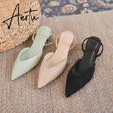 Aiertu Women Flats Pointed Toe Lady Flat Heel Shoes Slip on Loafers Office Lady Elegant Shoes Soft Sole Comfortable Big Size 43 Aiertu