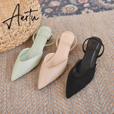 Aiertu Women Flats Pointed Toe Lady Flat Heel Shoes Slip on Loafers Office Lady Elegant Shoes Soft Sole Comfortable Big Size 43 Aiertu