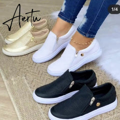 Aiertu Women Genuine Leather Loafers Mixed Colors Ladies Ballet Flats Shoes Female Spring Moccasins Casual Ballerina Shoes Aiertu