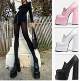 Aiertu Women High Heel Platform Hoof Heels Loafers Women Pumps New Square Toe Fashion Shoes Plus Size Shoes Sexy Dress Shoes Aiertu