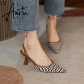 Aiertu Women High Heels Brand Pumps Shoes Pointed Toe Slingback Summer Sexy Zapatos De Mujer Plataforma Sandales Sapatos Feminino Aiertu