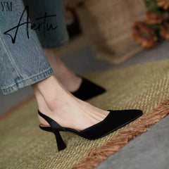 Aiertu Women High Heels Brand Pumps Shoes Pointed Toe Slingback Summer Sexy Zapatos De Mujer Plataforma Sandales Sapatos Feminino Aiertu