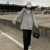 Aiertu Women Jacket Blouses Sweatshirts Casual Couple Tops Thicken Gray Hoodie Long Sleeve Loose Simple Coat Veste Femme Bomber Jacket Aiertu