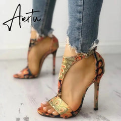 Aiertu Women pumps lace up wedding Shoes Sandals Summer Low Heel Shoes PU Gladiator Luxury Shoes Women Designers Zapatos De Mujer Aiertu