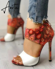 Aiertu Women pumps lace up wedding Shoes Sandals Summer Low Heel Shoes PU Gladiator Luxury Shoes Women Designers Zapatos De Mujer Aiertu