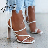 Aiertu Women Pumps Open Toe Sexy Sandals Ladies Thin Belt High Heels Females Outdoor Party Dress Brand Fashion Shoes For Lady Aiertu