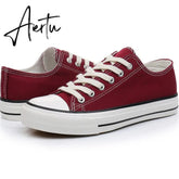 Aiertu Women Shoes New Retro Lowtop Sneakers Shoes for Women Canvas Round Toe Cross-tied Causal Flats Shoes Aiertu