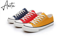 Aiertu Women Shoes New Retro Lowtop Sneakers Shoes for Women Canvas Round Toe Cross-tied Causal Flats Shoes Aiertu