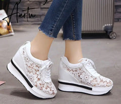 Aiertu women shoes white platform wedge sneakers high heel sneakers shoes women casual mesh Breathable shoes zapatillas mujer Aiertu