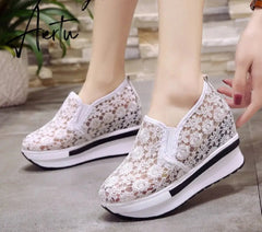 Aiertu women shoes white platform wedge sneakers high heel sneakers shoes women casual mesh Breathable shoes zapatillas mujer Aiertu