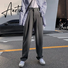 Aiertu Women Suit Pants Spring Office Lady Long Trousers New Autumn Solid Loose High Waist Pant Vestodo Female Pants Aiertu