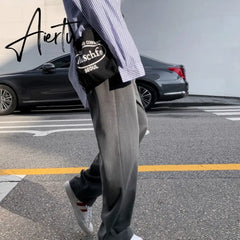 Aiertu Women Suit Pants Spring Office Lady Long Trousers New Autumn Solid Loose High Waist Pant Vestodo Female Pants Aiertu