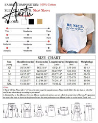 Aiertu Women T Shirt Be Nice Inspirational Quotes Harajuku Tumblr Cute Oversized T-Shirt Female Grunge Aesthetic Graphic Tee Tops Aiertu