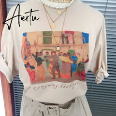 Aiertu Women T Shirt Be Nice Inspirational Quotes Harajuku Tumblr Cute Oversized T-Shirt Female Grunge Aesthetic Graphic Tee Tops Aiertu