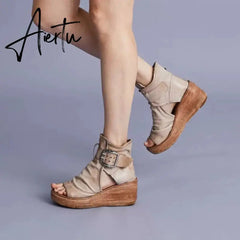 Aiertu Women Wedges Sandals High Heels Summer Platform Shoes Aiertu