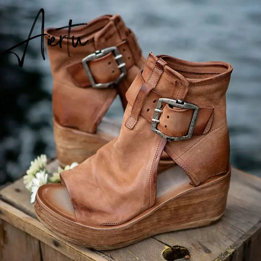 Aiertu Women Wedges Sandals High Heels Summer Platform Shoes Aiertu