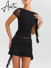 Aiertu Women's Black Evening Dress Sexy Backless Sleeveless Dress 2024 Spring Summer Fashion Elegant Halter Long Dresses Aiertu