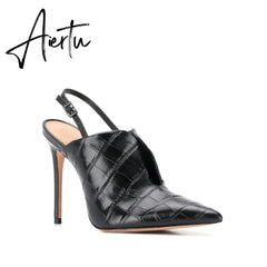 Aiertu Women's Sexy Slingback Stiletto High Heel Buckle Pumps Pointed Toe 10cm Evening Party Dress Shoes US 5-15 Aiertu
