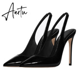 Aiertu Women's Sexy Slip on Slingback Pumps Pointed Toe Pumps 12cm Evening Party Dress Shoes High Heel Stiletto Pumps US 5-15 Aiertu