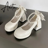Aiertu Women's Shoes New Fashion Pu Leather Women's High Heels Party Wedding Shoes Aiertu