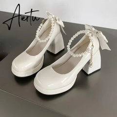 Aiertu Women's Shoes New Fashion Pu Leather Women's High Heels Party Wedding Shoes Aiertu