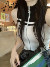 Aiertu Y2k Aesthetics Contrast Tank Tops E-girls Sleeveless Crop Kawaii Cute 2024 Summer Fairycore Slim Vest Harajuku Streetwear Aiertu